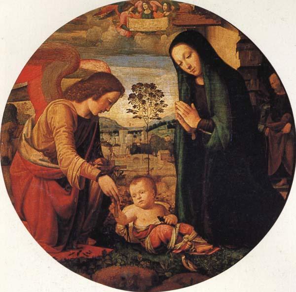 ALBERTINELLI Mariotto The Adoration of the Child with an Angel oil painting image